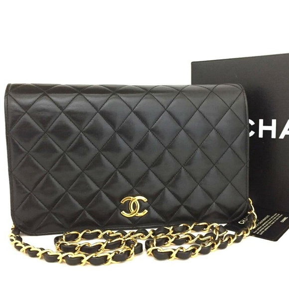 CHANEL Handbags - 100% Auth CHANEL Full Flap Black Lambskin Bag
